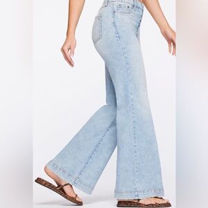 NWT Jessica Simpson True Love Wide Leg Trouser Lived in Vintage Denim Size 31